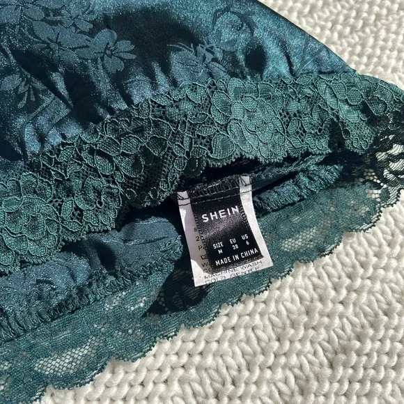 Satin & Lace, Teal Tank Top, Size M - Picture 4 of 4